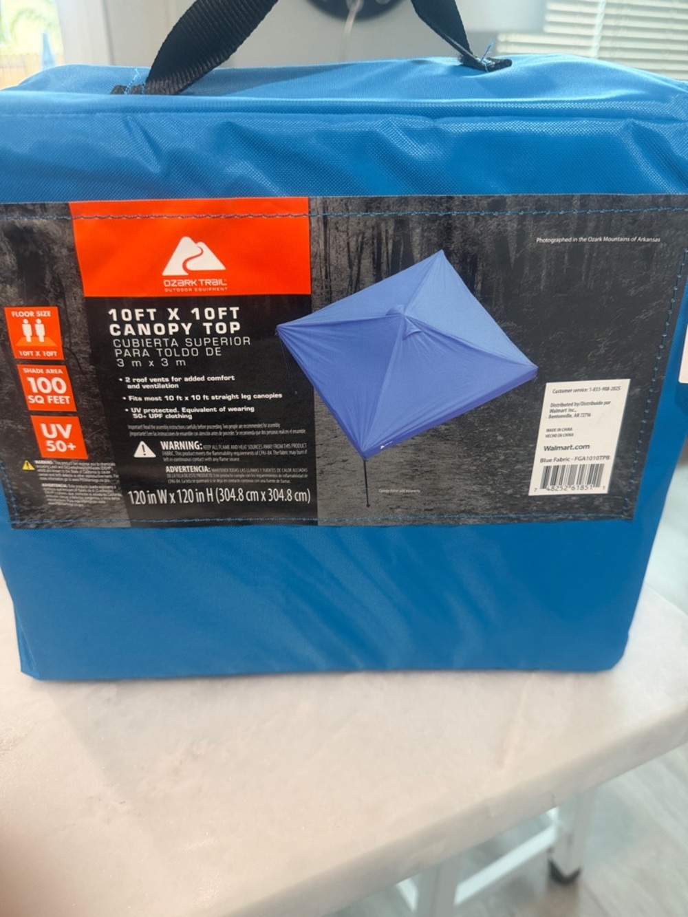 Ozark Trail Blue Pop-Up Canopy Top